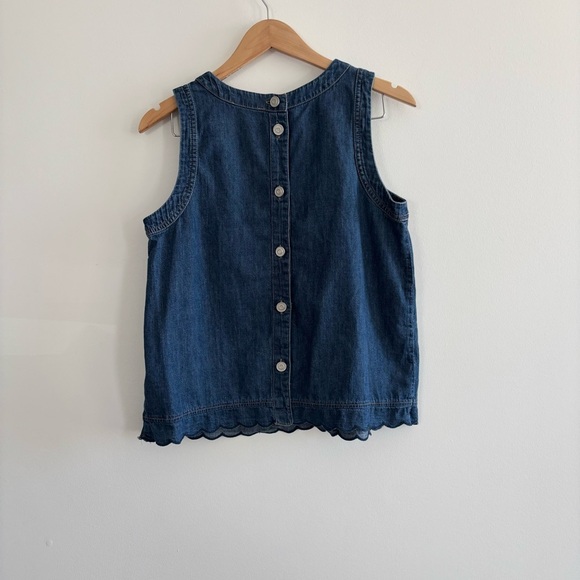 Marks & Spencer Denim Sleeveless Scalloped Vest Blouse - Picture 6 of 10